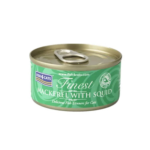 【FISH4CATS】フィッシュフォーキャット 缶詰「サバ&イカ」MACKEREL WITH SQUID 70g