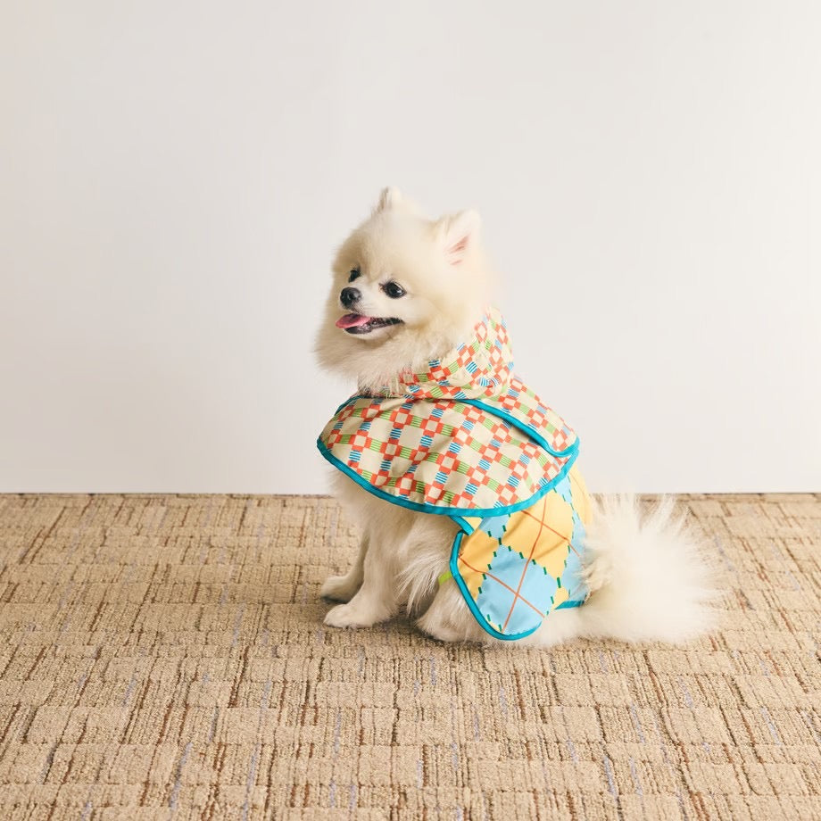 COQ Dog wear(コキュウドッグウェア)PLAID ARGYLE ドッグポンチョ 犬用 レインウェア