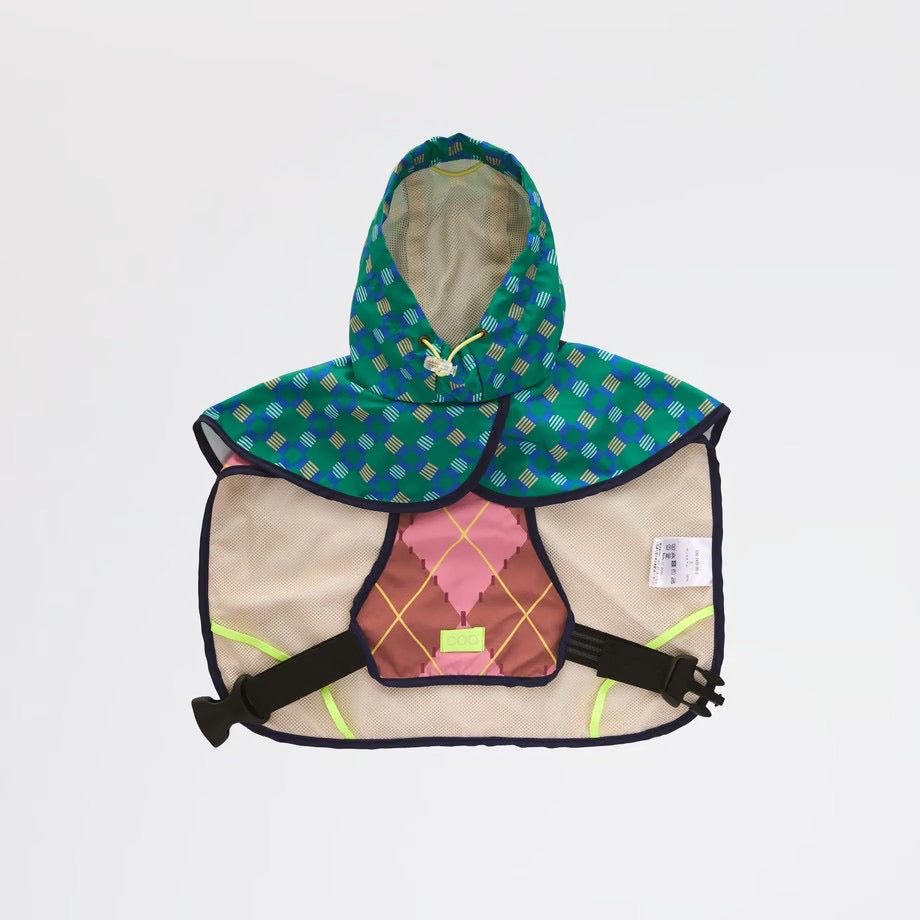 COQ Dog wear(コキュウドッグウェア)PLAID ARGYLE ドッグポンチョ 犬用 レインウェア