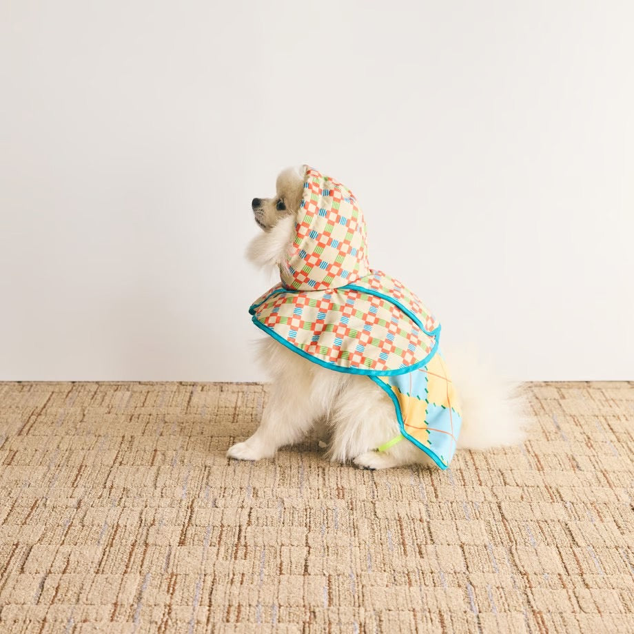 COQ Dog wear(コキュウドッグウェア)PLAID ARGYLE ドッグポンチョ 犬用 レインウェア