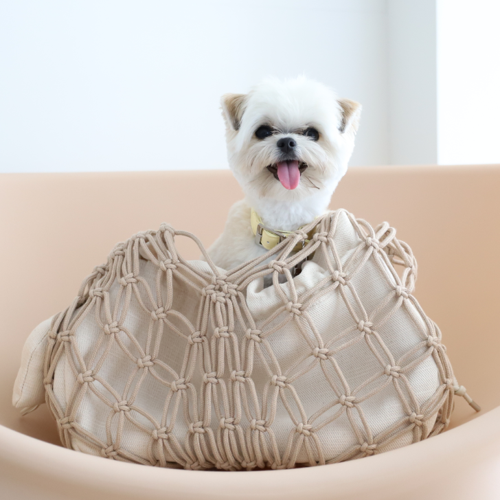 hozi(ホジ)マクラメ スリングバッグ ペットキャリー 小型犬用
