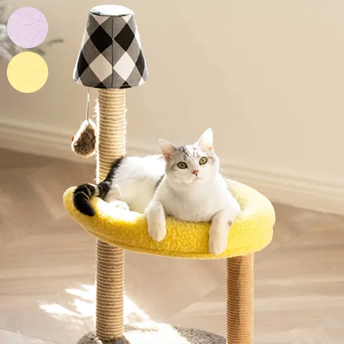 【ミオファン】スクラッチャーダブルフロア 猫用 キャットタワー ＜全2色＞