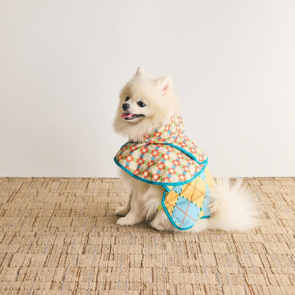 COQ Dog wear（コキュウドッグウェア）PLAID ARGYLE ドッグポンチョ 犬用 レインウェア
