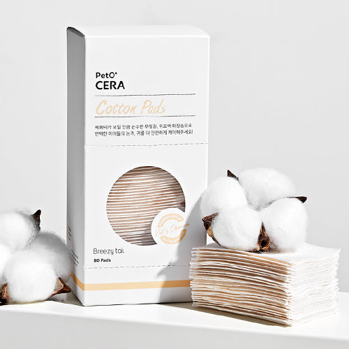 【PetO'CERA】ペットセラ　Cotton Pad /コットンパッド　無漂白 無蛍光 無着色 吸水性 撥水性