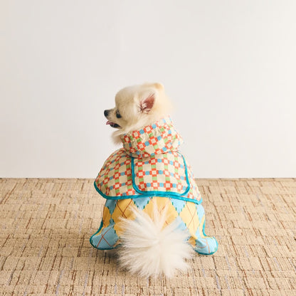 COQ Dog wear（コキュウドッグウェア）PLAID ARGYLE ドッグポンチョ 犬用 レインウェア