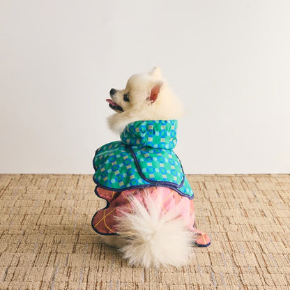 COQ Dog wear（コキュウドッグウェア）PLAID ARGYLE ドッグポンチョ 犬用 レインウェア